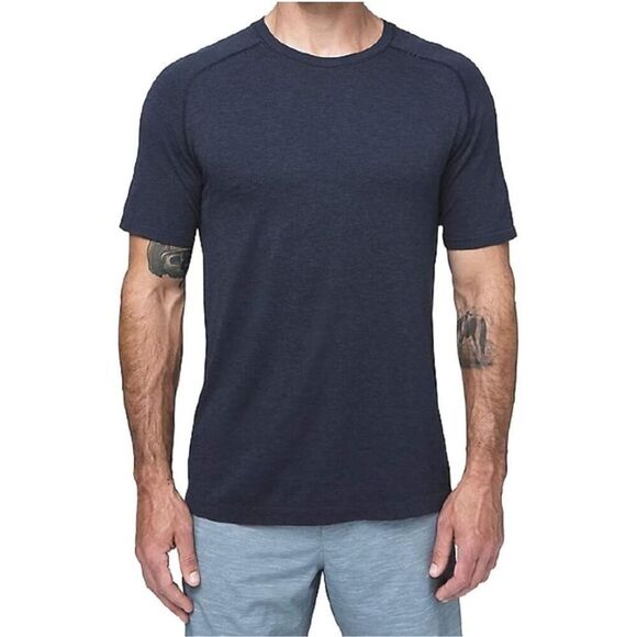 Lululemon Metal Vent Tech Short Sleeve Shirt Men’s Medium Navy Blue - Picture 1 of 6